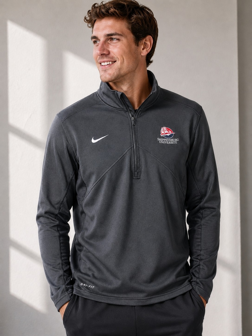 Nike Dry Fit Men’s Training 1/4-Zip Pullover Sz M Anthracite Grey Shippensburg